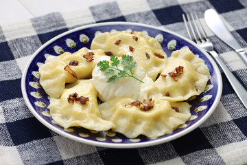 homemade pierogi dumplings, polish food