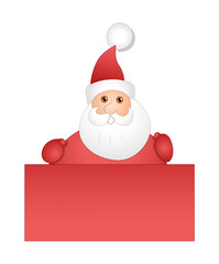 Santa with Blank Banner