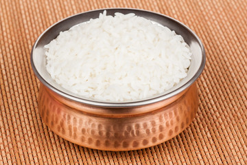 Cooked Rice in Copperware