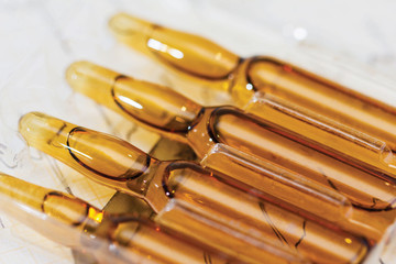 Ampoule, Phials on cardiogram background