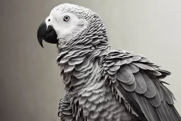 Wandcirkels aluminium African Gray Parrot © Aliaksei Hintau