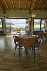Interior with tables and chairs