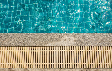 swimming pool and gutter water overflow and sand wash terrace