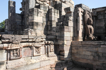 Statue of Lord Buddha in stupa at Sanchi, India