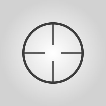 The crosshair icon. Search symbol. Flat