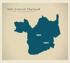 Modern Map - Sub-Central Thailand TH