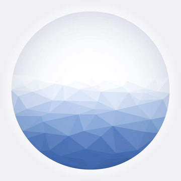 Low poly circle blue abstract