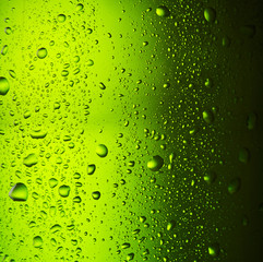 Close up drops of a ice cold bottle of Beer