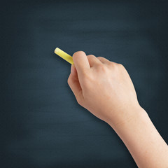 Hand writing with chalk