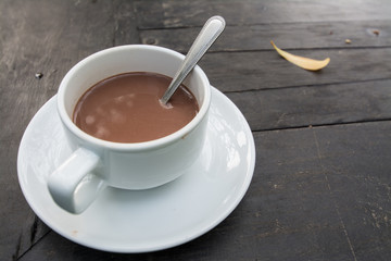 Hot Chocolate in a cup on the table