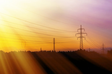 Electrical power lines. Electrical power and energy.