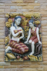 Thai ancient stone carving
