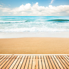 Fototapeta premium Wooden walkway at beach