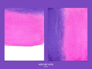 Vector background with watercolor pink and purple.