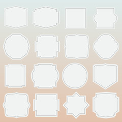 set of elegance blank grey labels with border