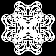 Abstract ornament, stencil round pattern, cut out design, decor