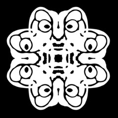 Abstract ornament, stencil round pattern, decor element, vector