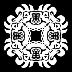 Abstract ornament, stencil round pattern, decor element, vector