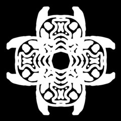 Abstract ornament, stencil round pattern, decor element, vector