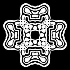 Abstract ornament, stencil round pattern, decor element, vector