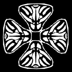 Abstract ornament, stencil round pattern, decor element, vector