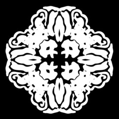 Abstract ornament, stencil round pattern, decor element, vector