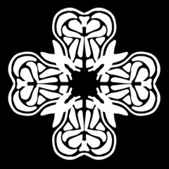 Abstract ornament, stencil round pattern, decor element, vector