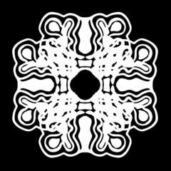 Abstract ornament, stencil round pattern, decor element, vector