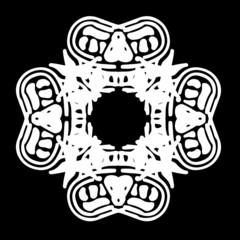 Abstract ornament, stencil round pattern, decor element, vector