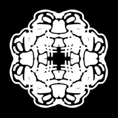 Abstract ornament, stencil round pattern, decor element, vector