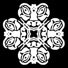 Abstract ornament, stencil round pattern, decor element, vector