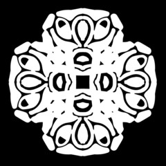 Abstract ornament, stencil round pattern, decor element, vector