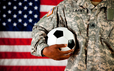 Soldier: Holding a Soccer Ball