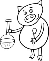 piglet at chemistry coloring page