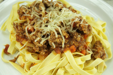 tagliatelles et bolognaise