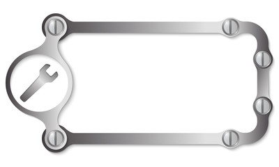 vector metal frame with screws and spanner