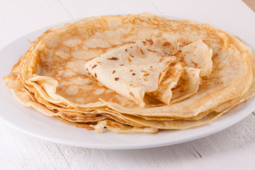 Delicious Pancakes on Plate Served