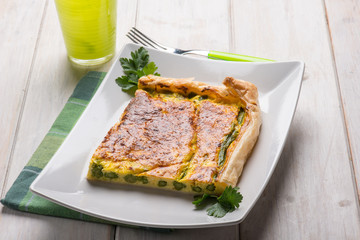 pasqualina cake with asparagus