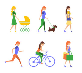 Healthy lifestyle. Physical activity flat  of extremely