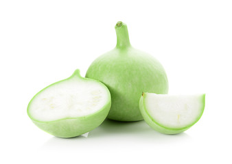 edible green calabash isolated on white background