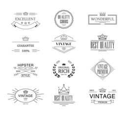 Retro Vintage Insignias or Logotypes set. Vector design elements