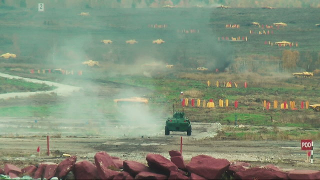 BTR-82A armoured personnel carrier shoots