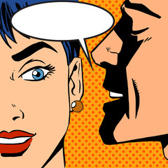 man whispers girl Pop art vintage comic © studiostoks