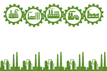 Idea icon Industrial  concept.(Create from green leaf)