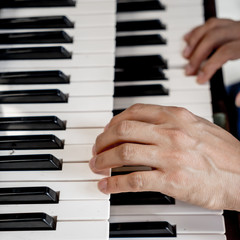 Fototapeta na wymiar playing piano