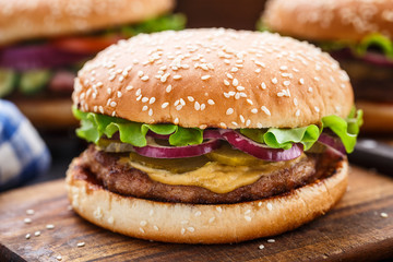 Burger with pork cutlete