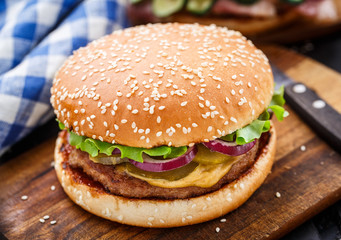 Burger with pork cutlete