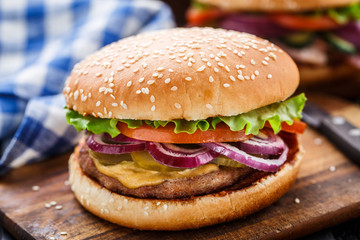 Burger with pork cutlete