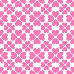 Floral vector seamless pattern with heart shapes