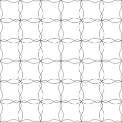 Fototapeta premium Black and white geometric seamless pattern with wave line.